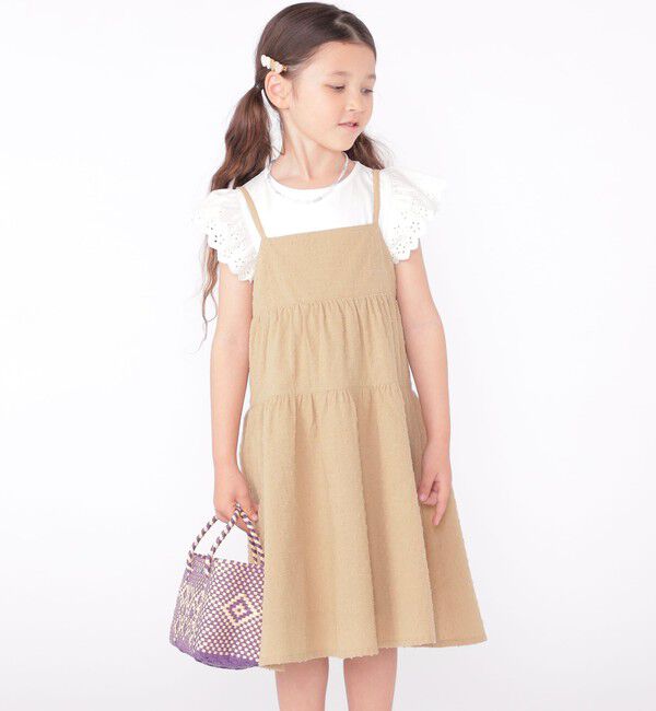 SHIPS KIDS「SHIPS KIDS:100～130cm / ジャカード キャミ ワンピース」|ワンピース|