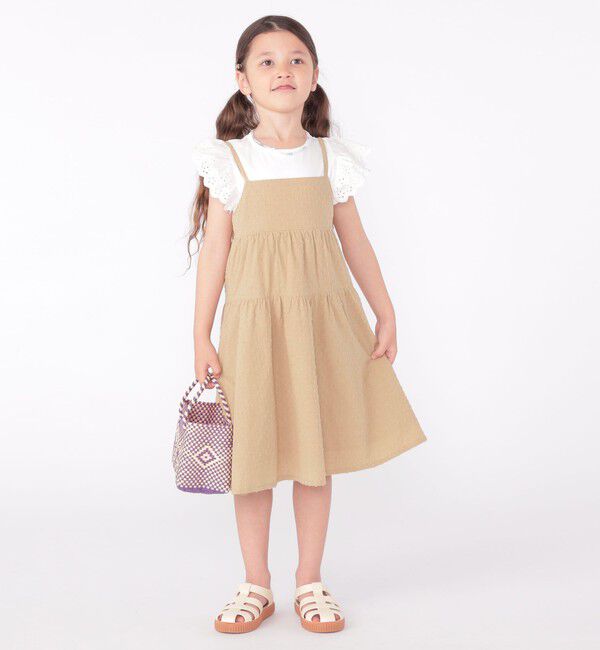 SHIPS KIDS「SHIPS KIDS:100～130cm / ジャカード キャミ ワンピース」|ワンピース|