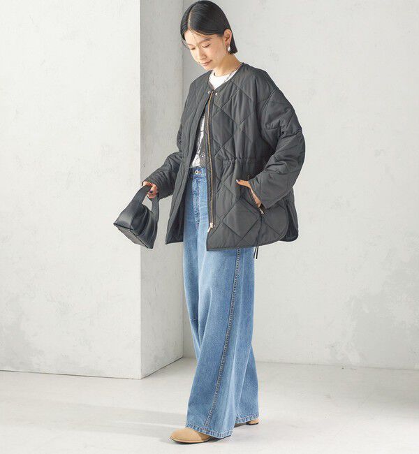 SHIPS for women「《一部追加予約》〈撥水加工/手洗い可能〉HEAT 中綿 キルティング ジップ ブルゾン」|ブルゾン・スタジャン|