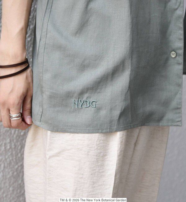 SHIPS any「SHIPS any: NYBG コラボ トロピカル ロゴ 刺繍 リラックス リネン ミックス 半袖 シャツ◇」|シャツ・ブラウス|