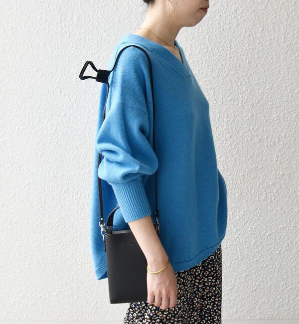 SHIPS any「《予約》〈手洗い可能〉AQUA カシミヤ ミックス Vネック ラウンドヘム プルオーバー ニット」|ニット・セーター|