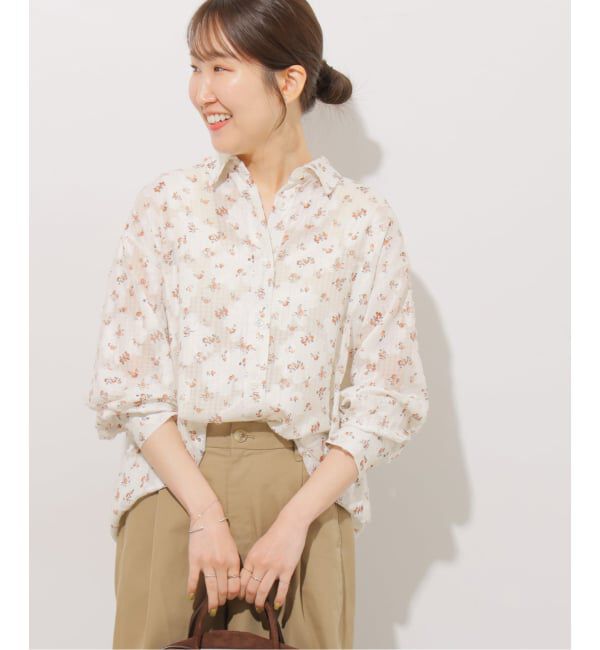 JOURNAL STANDARD relume「カットジャガードフラワープリントシャツ」|シャツ・ブラウス|オレンジ