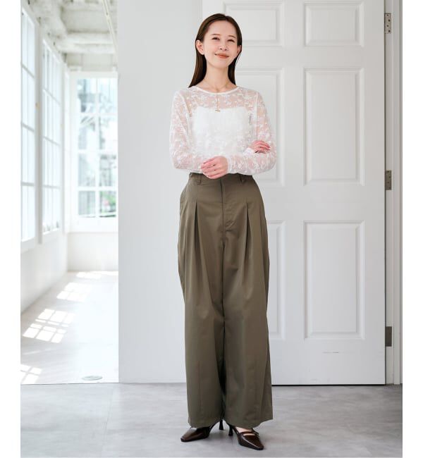 U by SPICK&SPAN「ストレッチレースクループルオーバー」|Tシャツ・カットソー|