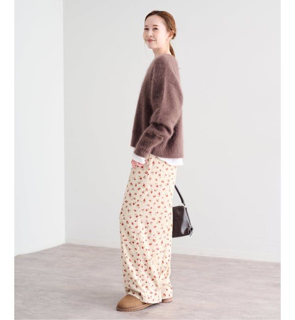 U by SPICK&SPAN「《予約》フラワープリントイージーサテンパンツ」|スラックス|