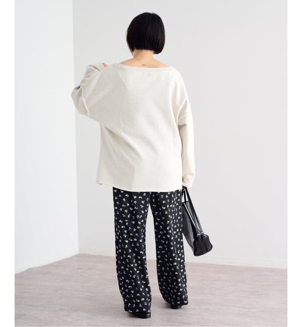U by SPICK&SPAN「《予約》フラワープリントイージーサテンパンツ」|スラックス|