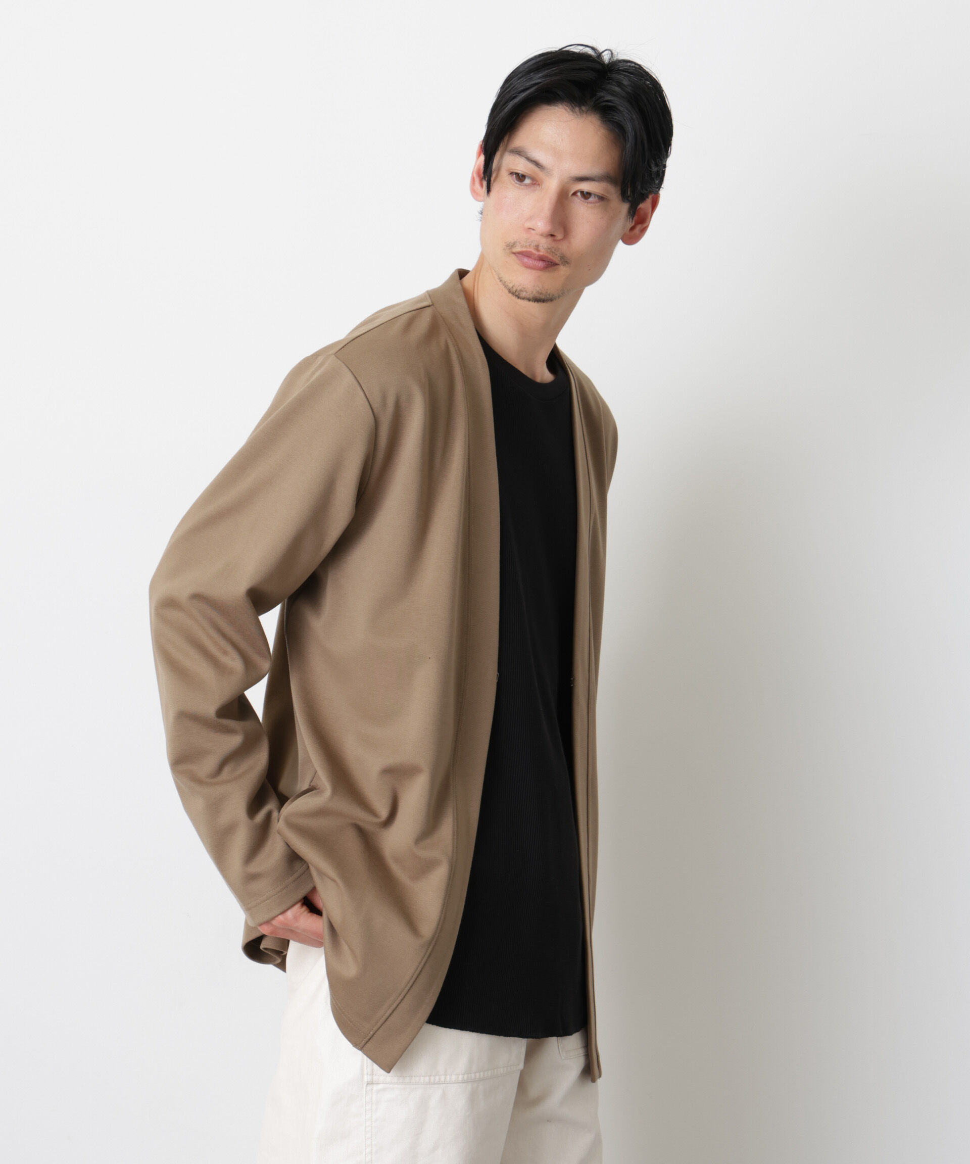 nano･universe「「モダンコンフォート」ダブルジャージー着流しカーディガン」|Tシャツ・カットソー|