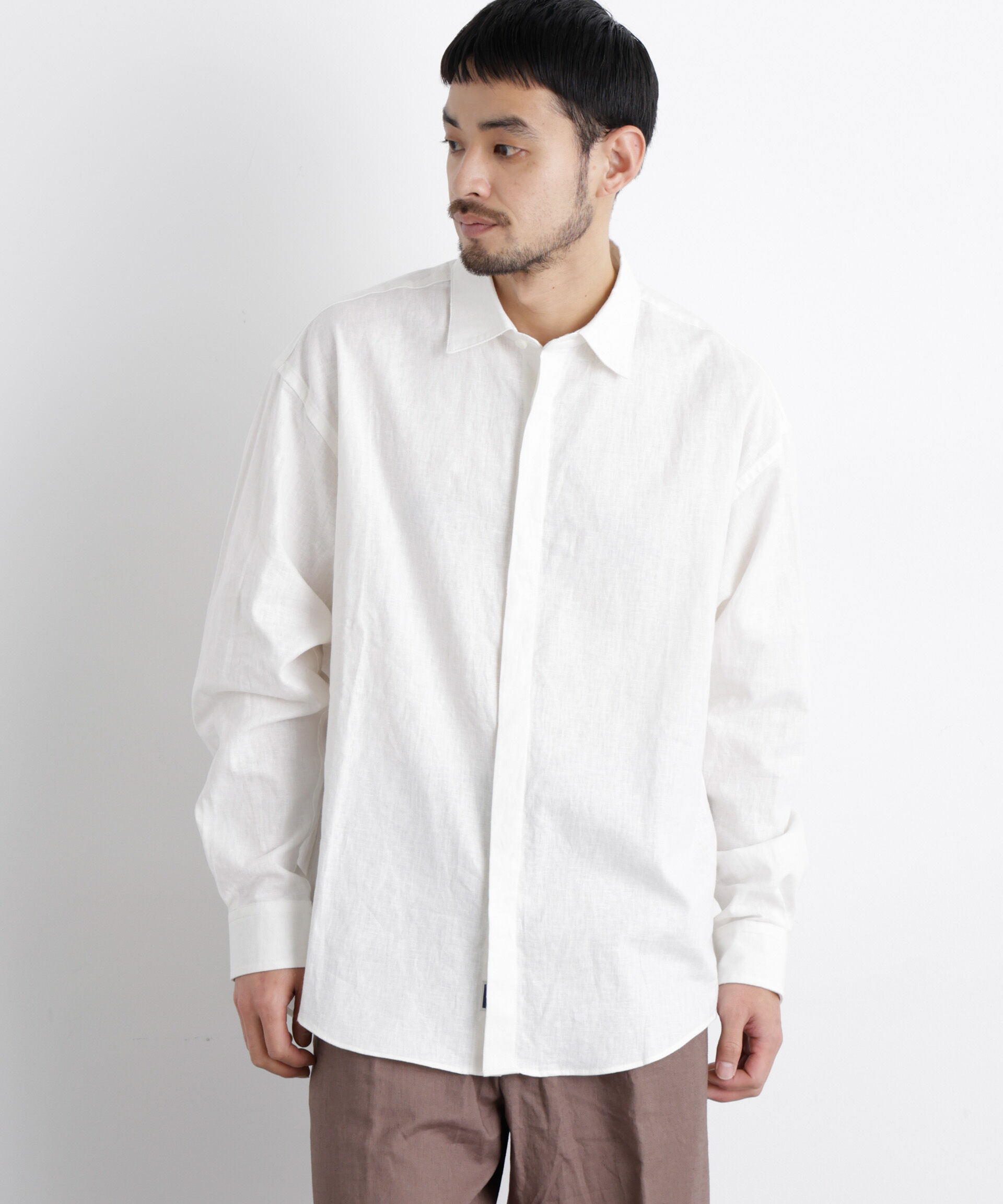 NANO universe「「FRENCH LINEN」リネンコットンレギュラーシャツ」|シャツ・ブラウス|