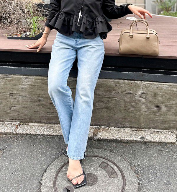 Rie Miller「《5サイズ展開》【RM denim】センタープレス裾デザインデニム」|デニム|