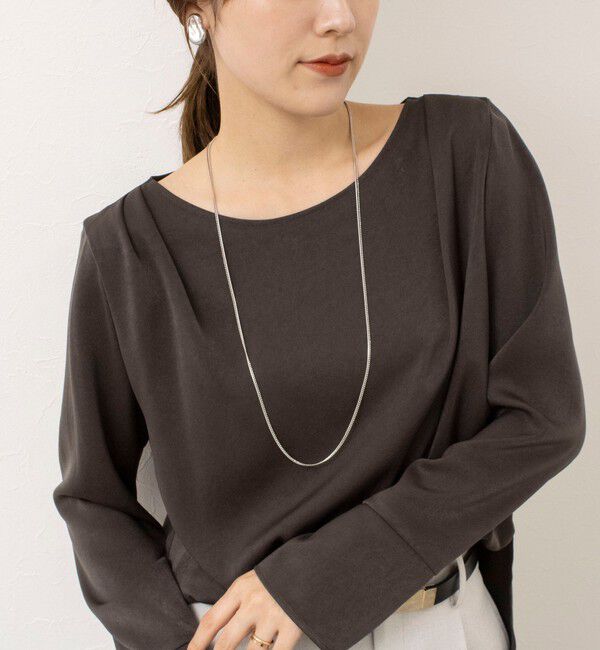 NOLLEY'S「《セットアップ対応》ウォッシャブルサテンドレープブラウス」|シャツ・ブラウス|