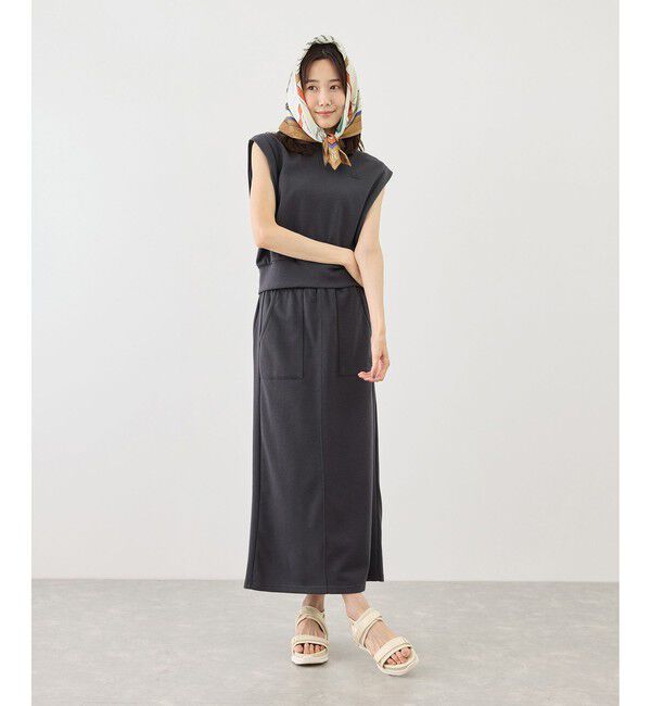 Rope&rsquo;Picnic「キーネックラメ入りミニ裏毛トップス/汗染み防止・セットアップ対応」|Tシャツ・カットソー|
