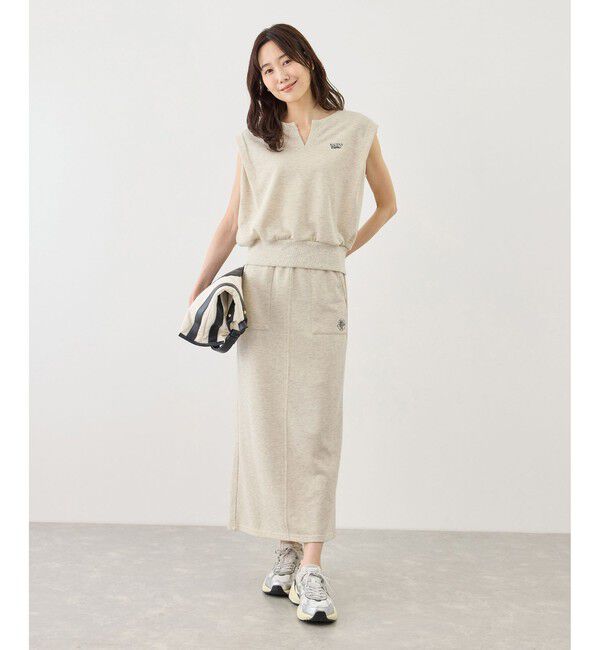 Rope&rsquo;Picnic「キーネックラメ入りミニ裏毛トップス/汗染み防止・セットアップ対応」|Tシャツ・カットソー|