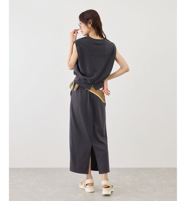 Rope&rsquo;Picnic「キーネックラメ入りミニ裏毛トップス/汗染み防止・セットアップ対応」|Tシャツ・カットソー|