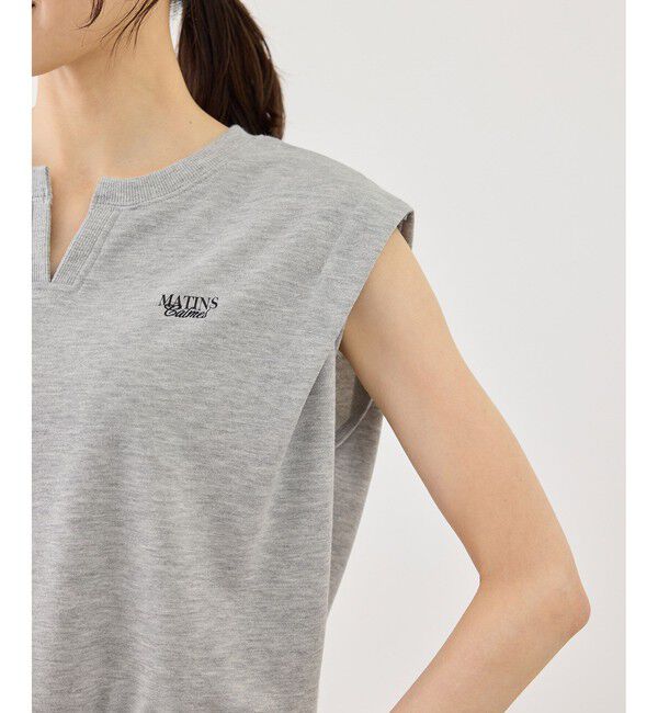 Rope&rsquo;Picnic「キーネックラメ入りミニ裏毛トップス/汗染み防止・セットアップ対応」|Tシャツ・カットソー|