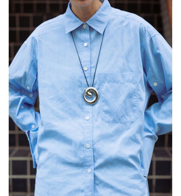 ADAM ET ROPE'「【サステナブル】チェック&ソリッド スリットシャツ」|シャツ・ブラウス|