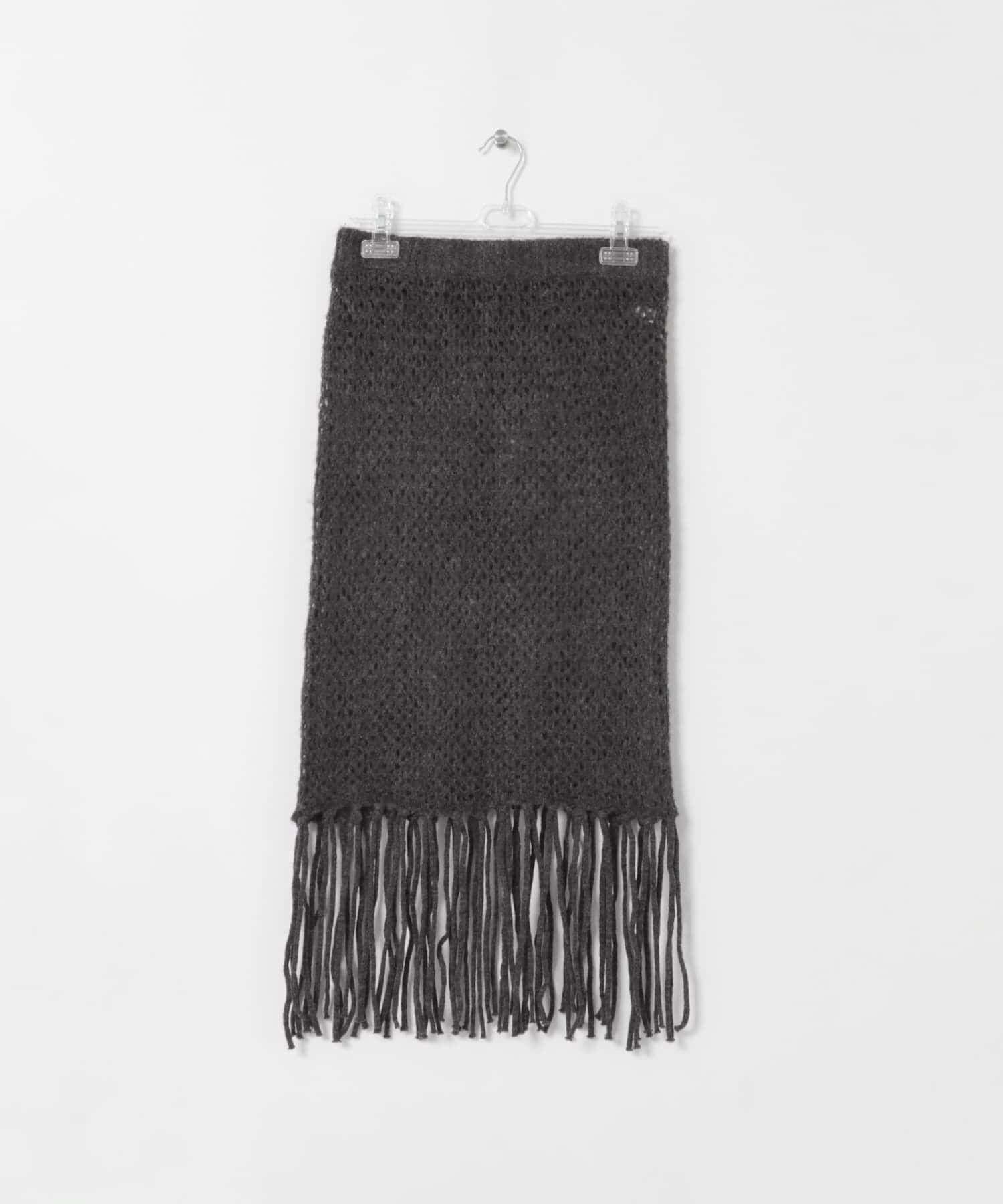LAATO「fringe mesh skirt」|スカート|グレー