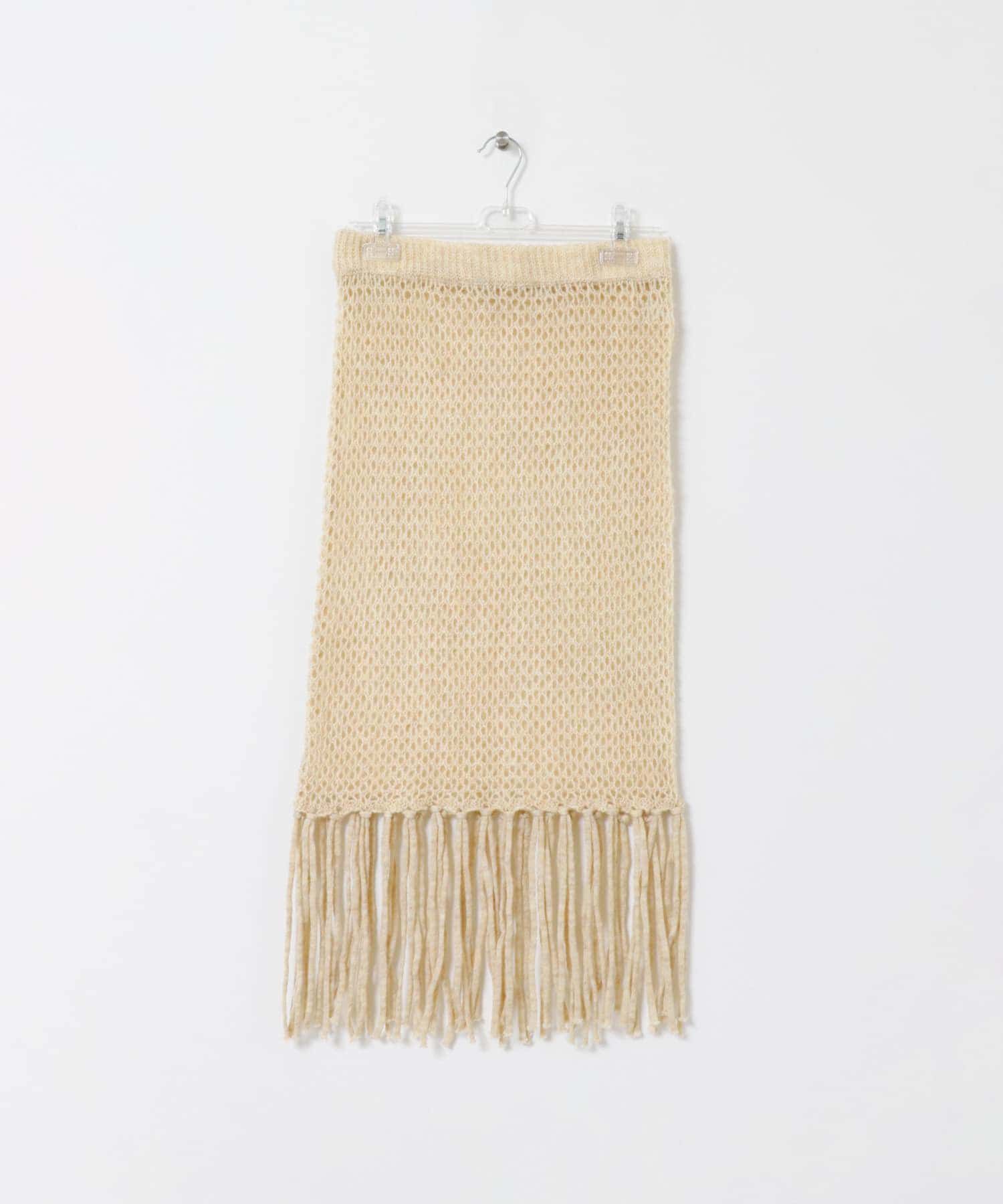 LAATO「fringe mesh skirt」|スカート|ベージュ