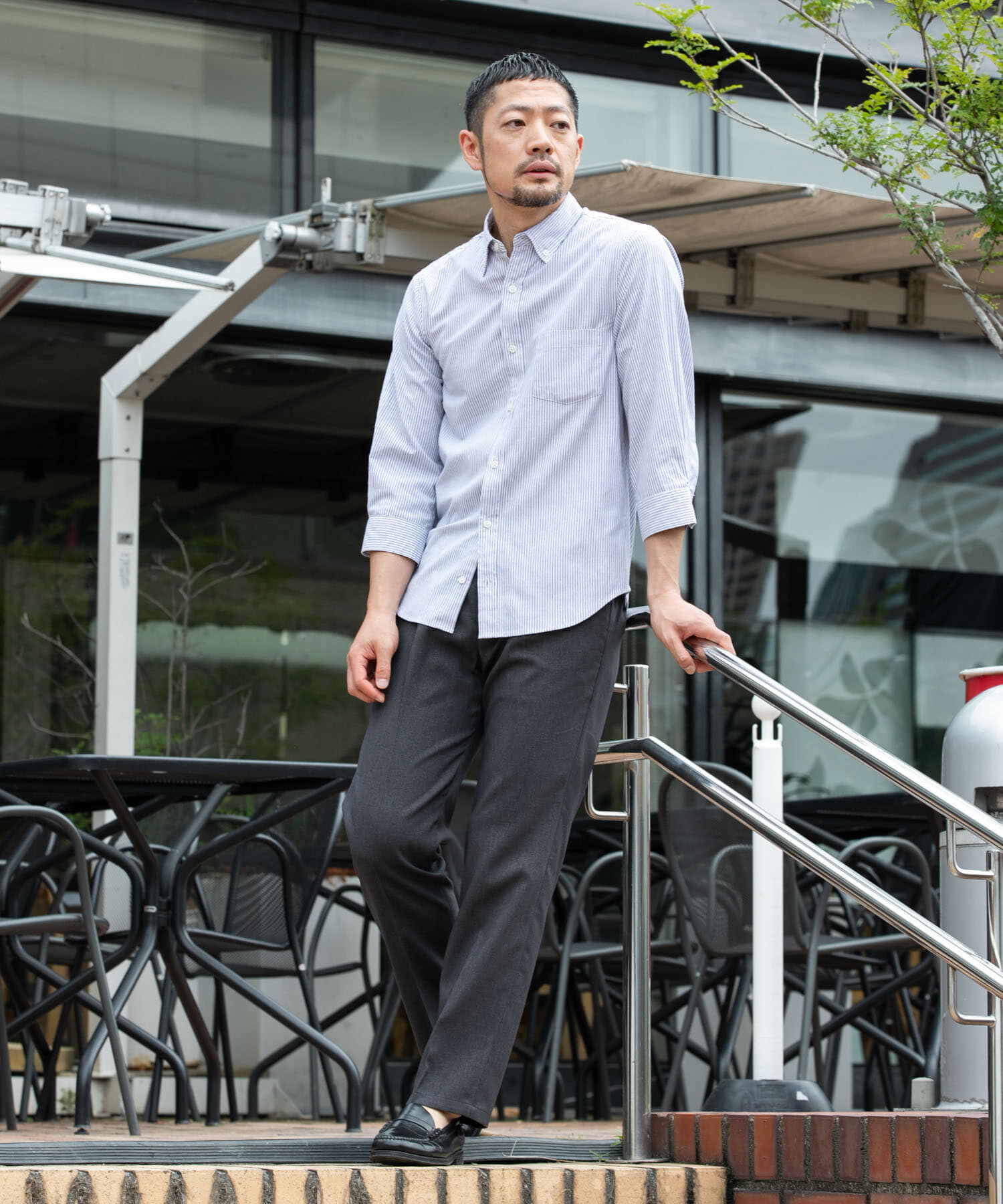 URBAN RESEARCH ROSSO「『イージーケア』ハイパフォーマンスリネン七分袖シャツ」|シャツ・ブラウス|
