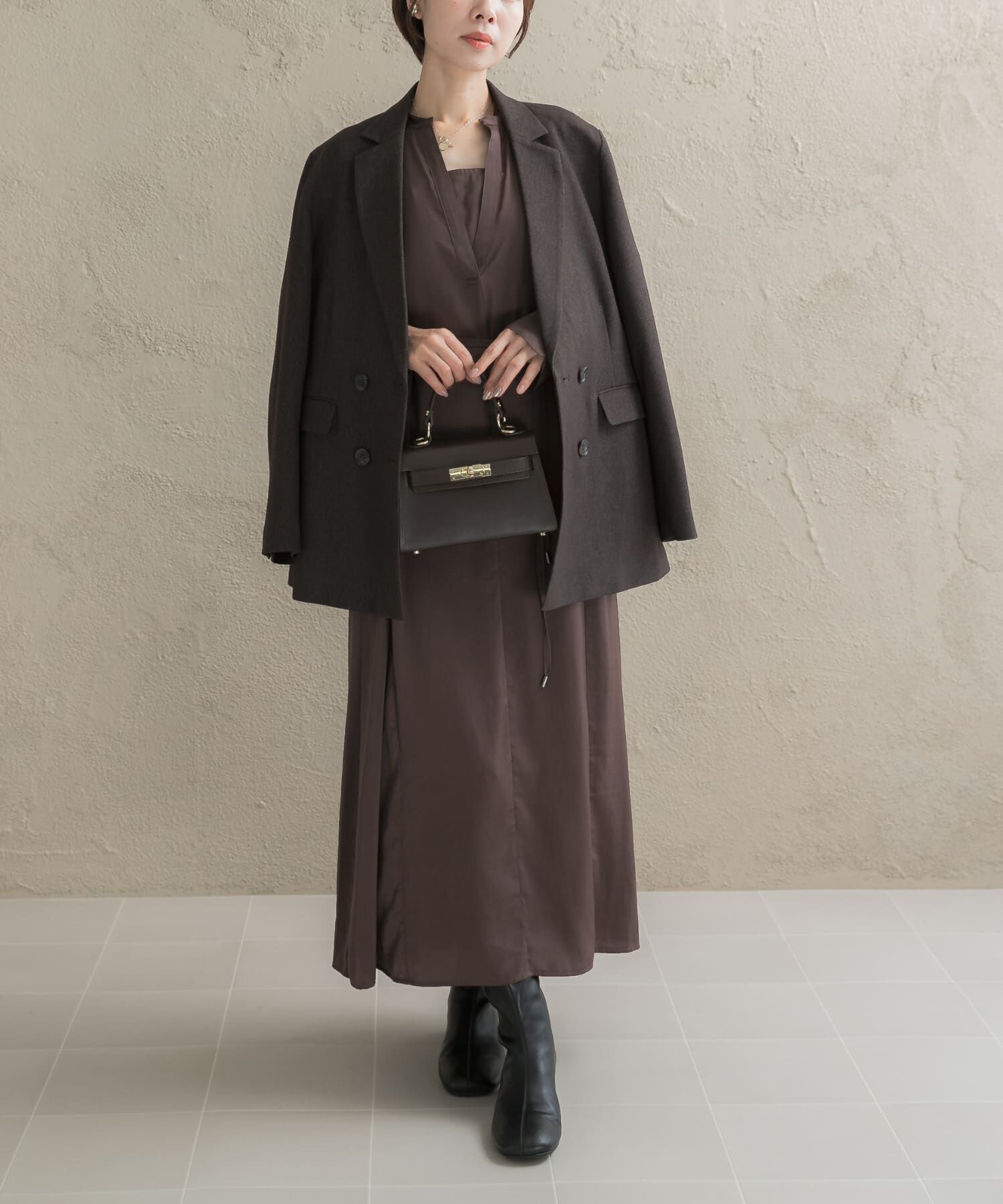 URBAN RESEARCH ROSSO「ヴィンテージサテンテントワンピース」|ワンピース|