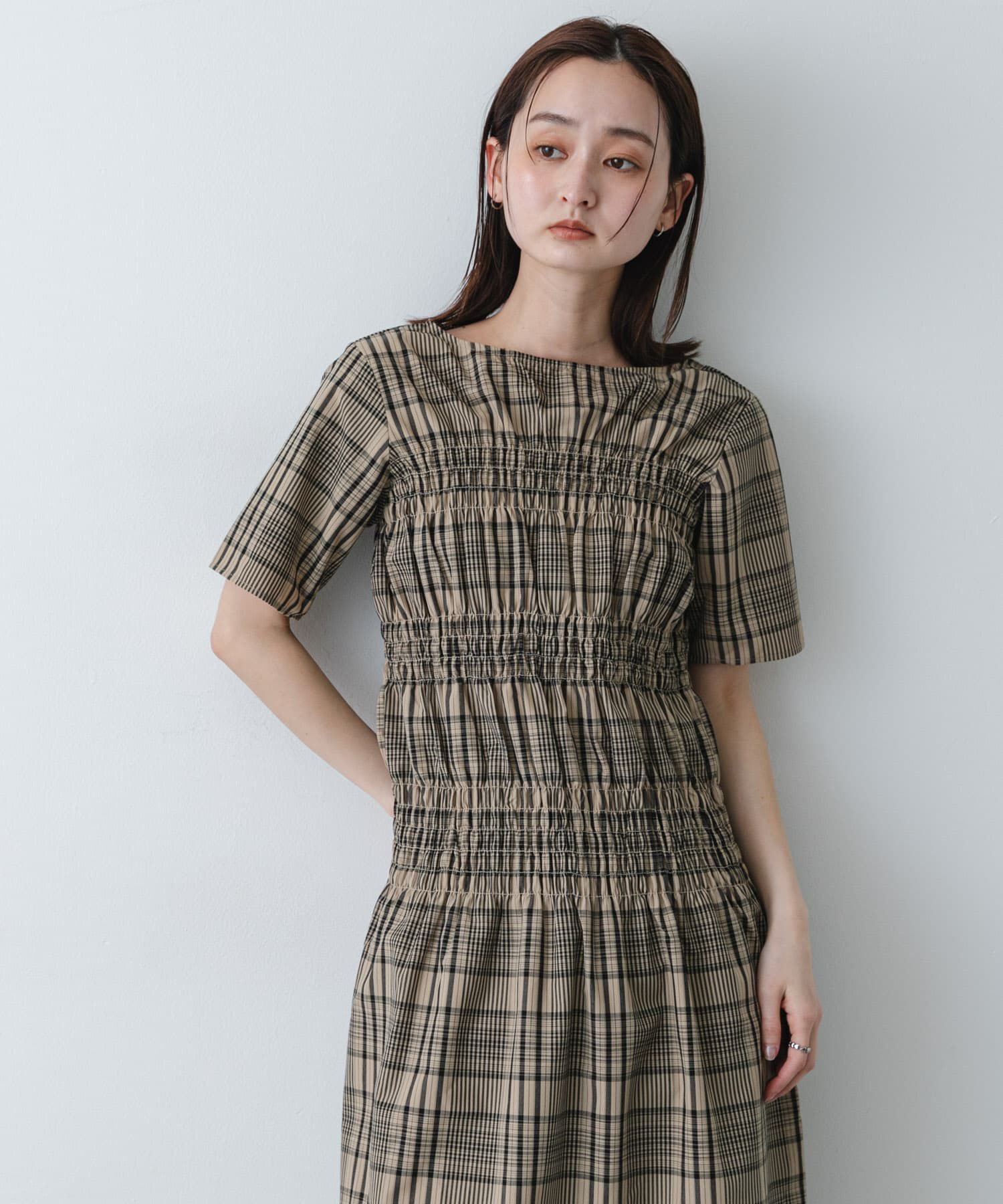 SENSE OF PLACE by URBAN RESEARCH「チェックシャーリングワンピース」|ワンピース|