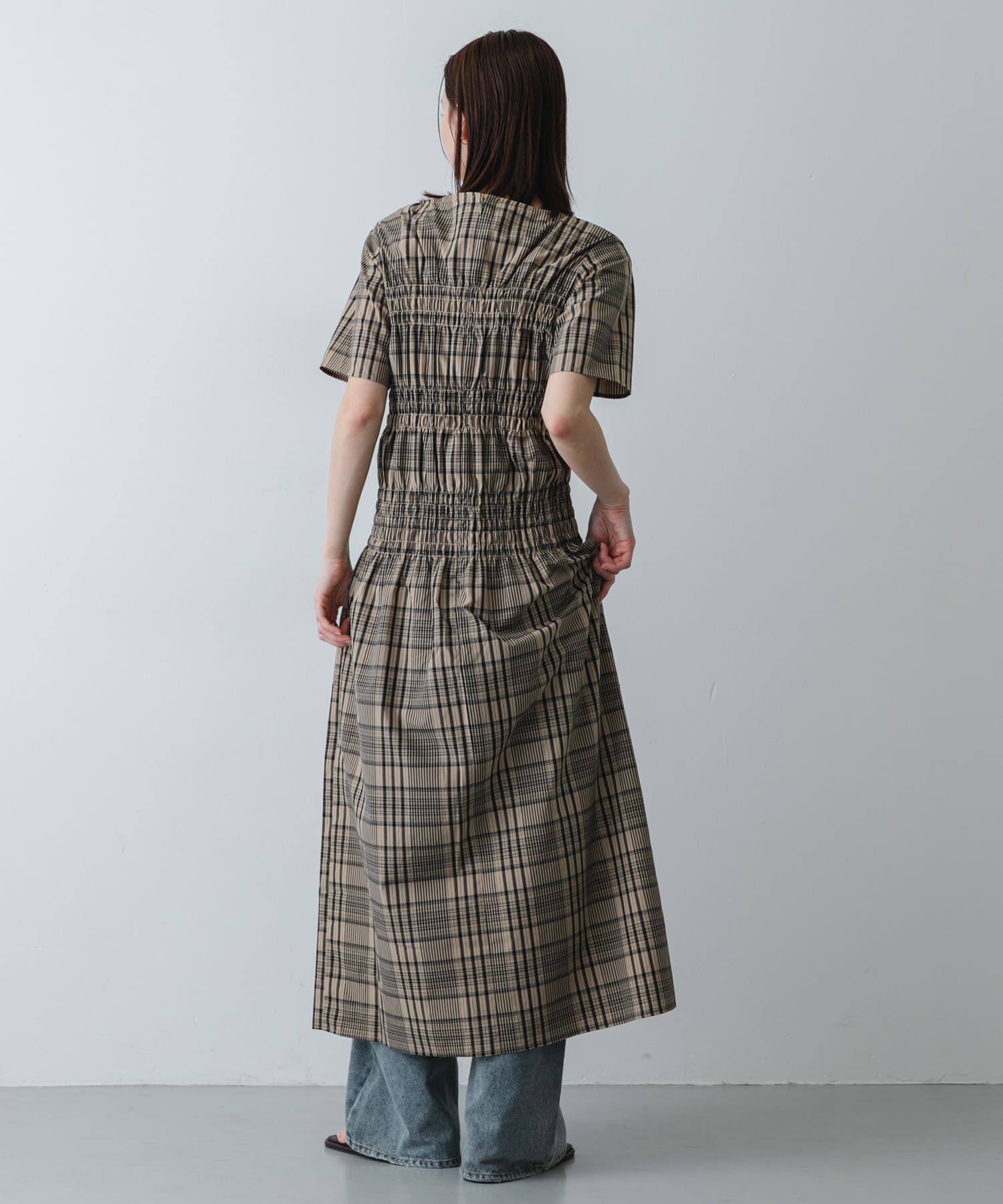 SENSE OF PLACE by URBAN RESEARCH「チェックシャーリングワンピース」|ワンピース|