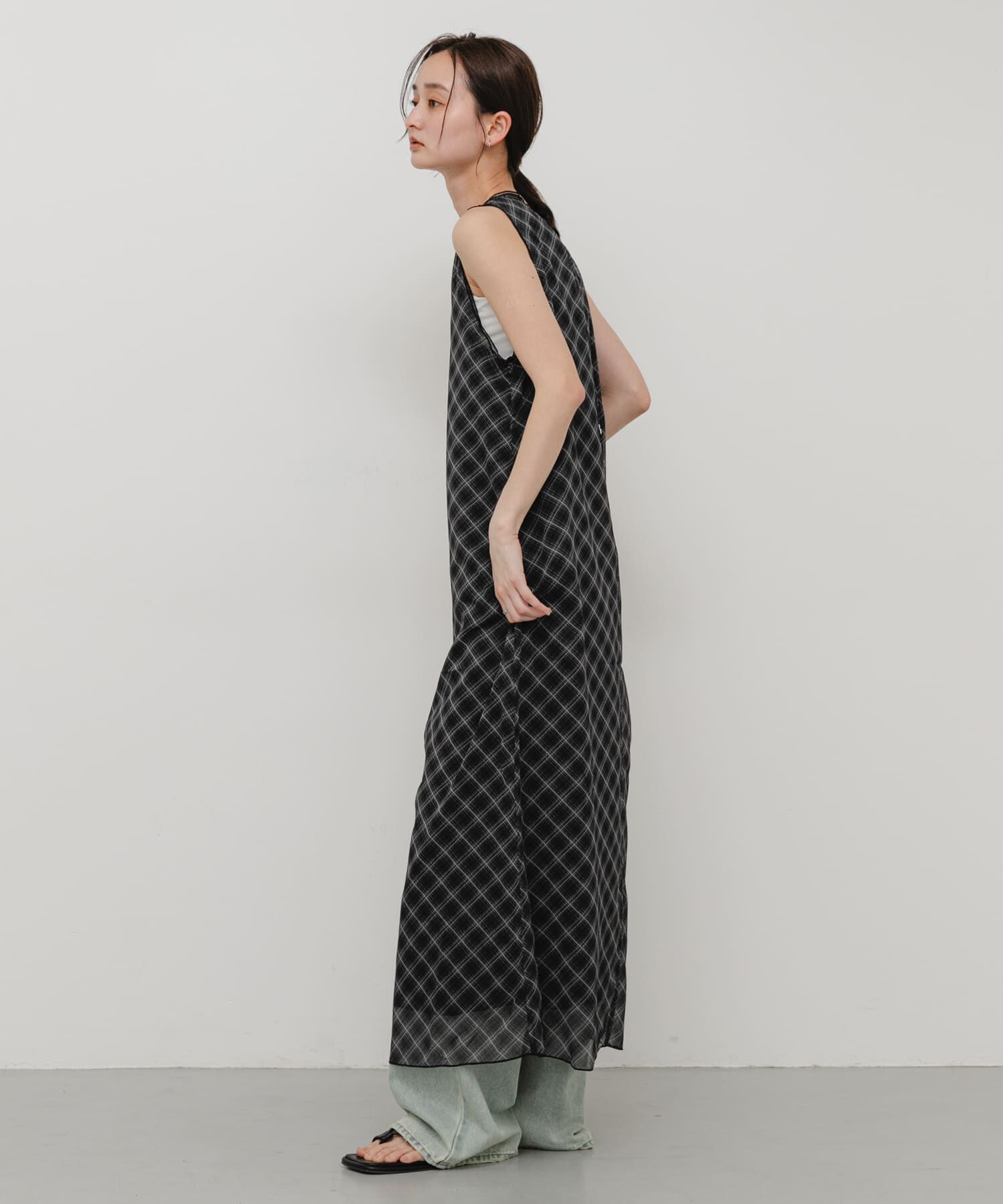 SENSE OF PLACE by URBAN RESEARCH「チェックシアーナローワンピース」|ワンピース|