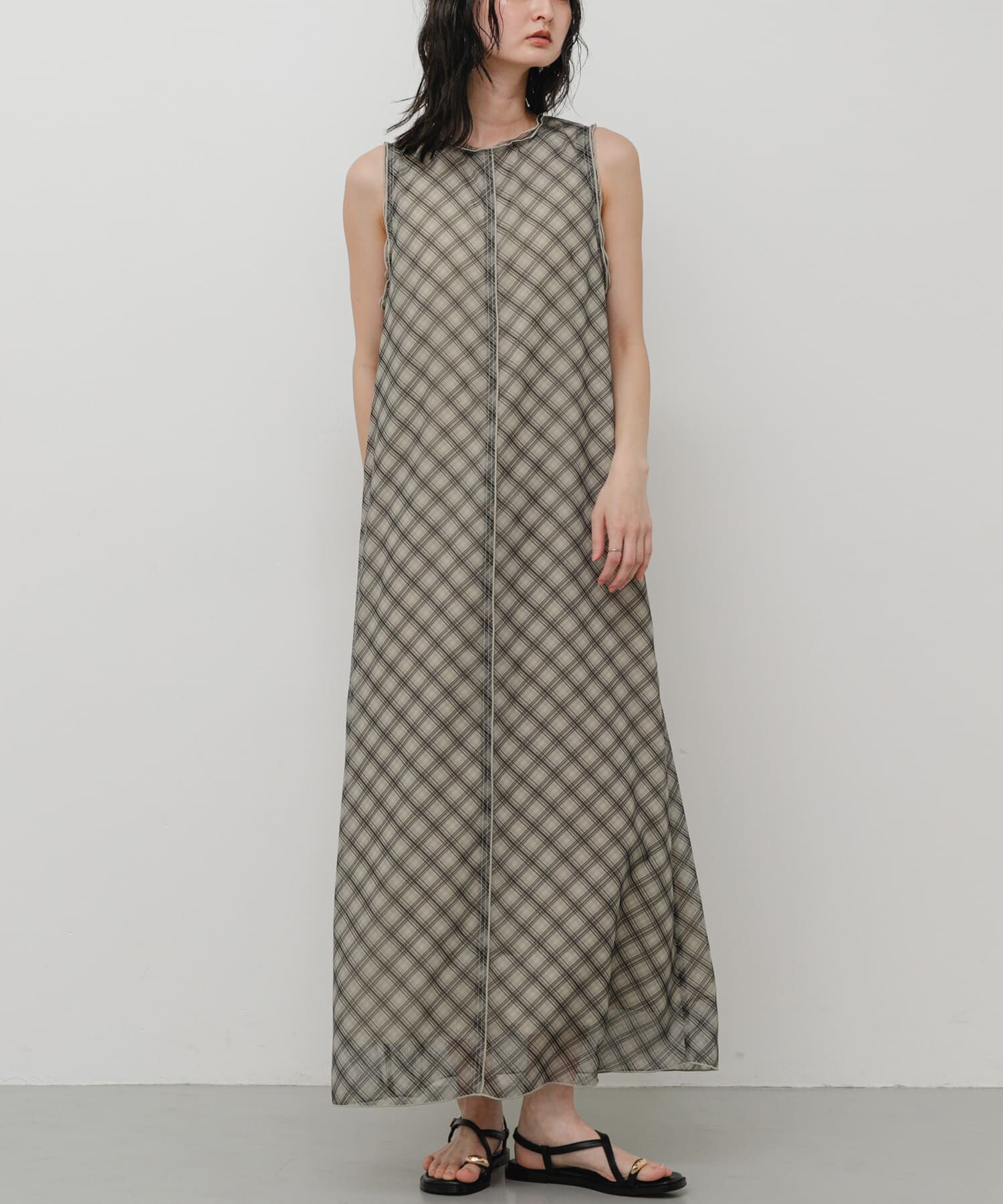 SENSE OF PLACE by URBAN RESEARCH「チェックシアーナローワンピース」|ワンピース|