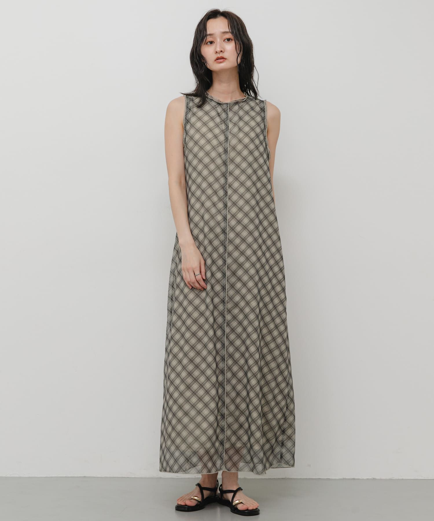 SENSE OF PLACE by URBAN RESEARCH「チェックシアーナローワンピース」|ワンピース|