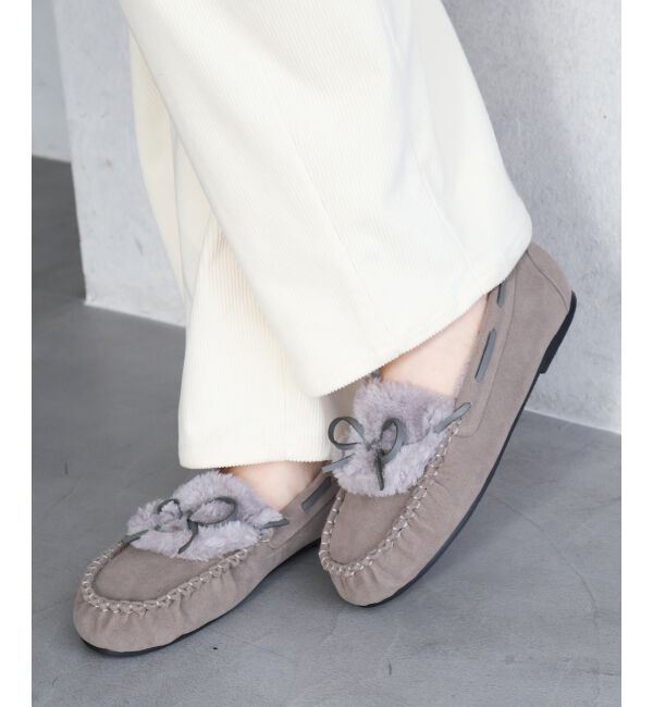  「《WEB限定》ファーデザインモカシンシューズ」|モカシン|