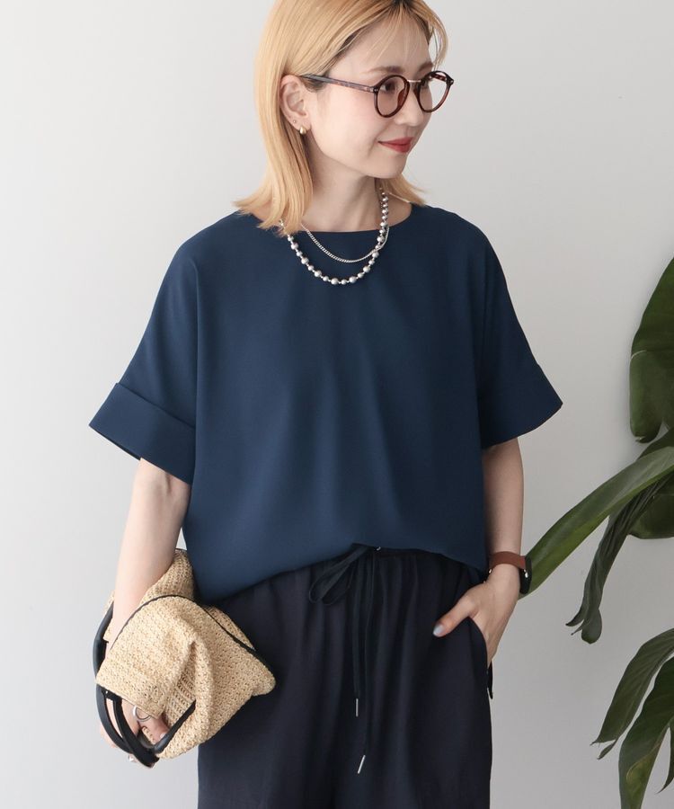 AMERICAN HOLIC「【WEB限定】イージーケア+接触冷感バックタック半袖プルオーバー」|シャツ・ブラウス|