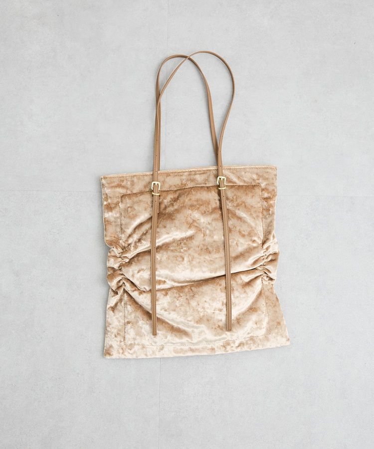 Green Parks「クラッシュベロアトートバッグ」|トートバッグ|Beige