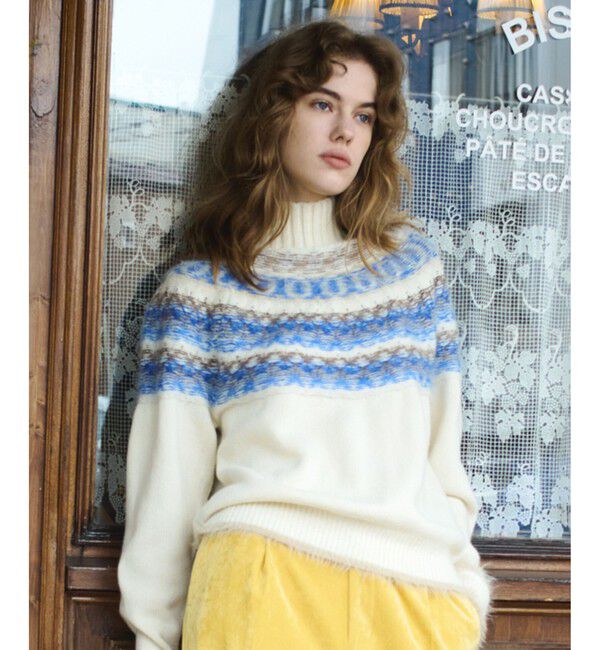 allureville「ヘアリーノルディックプルオーバー」|ニット・セーター|オフホワイト