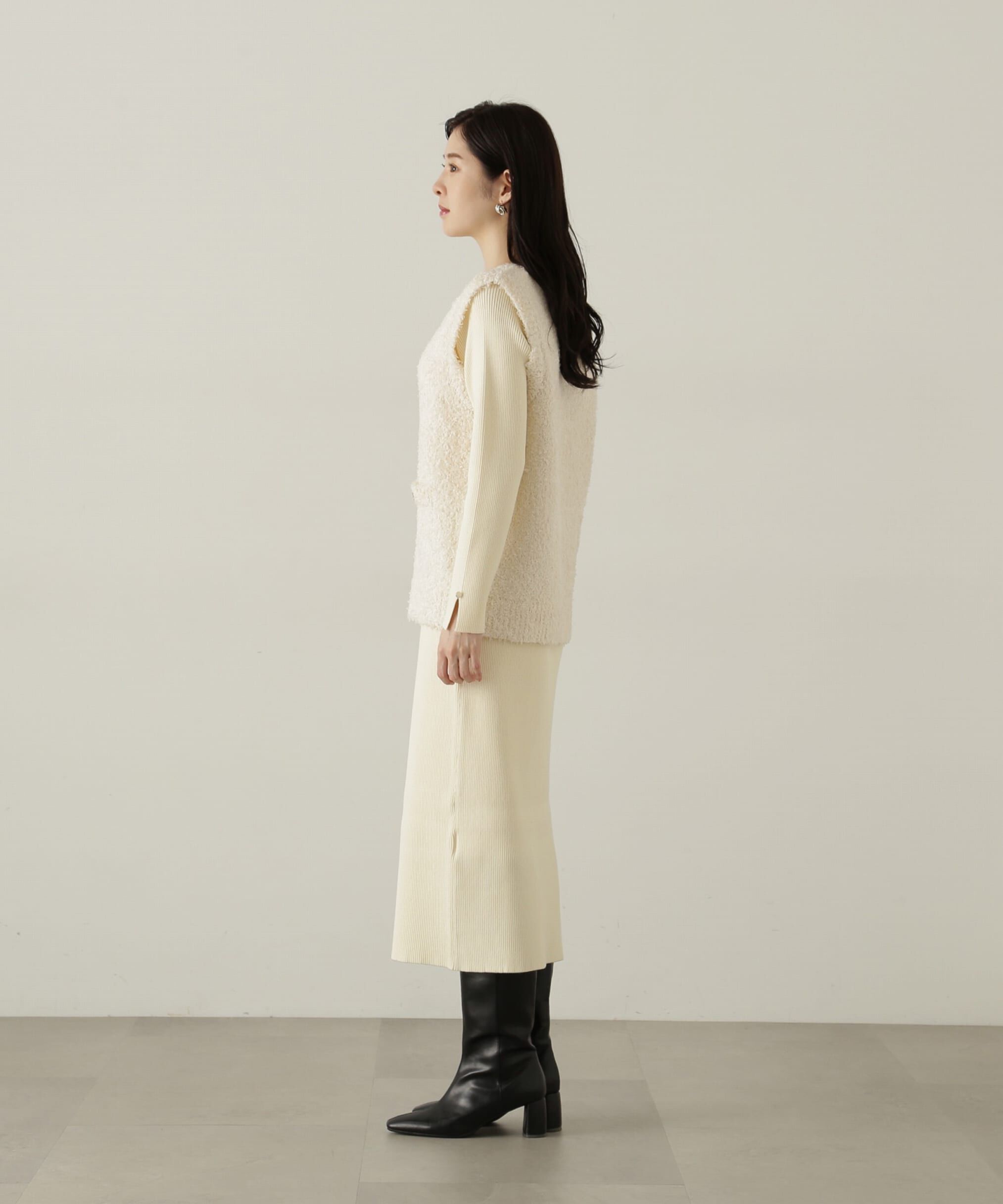 PROPORTION BODY DRESSING「テープヤーンベストニット　24AWセットアップ」|ワンピース|