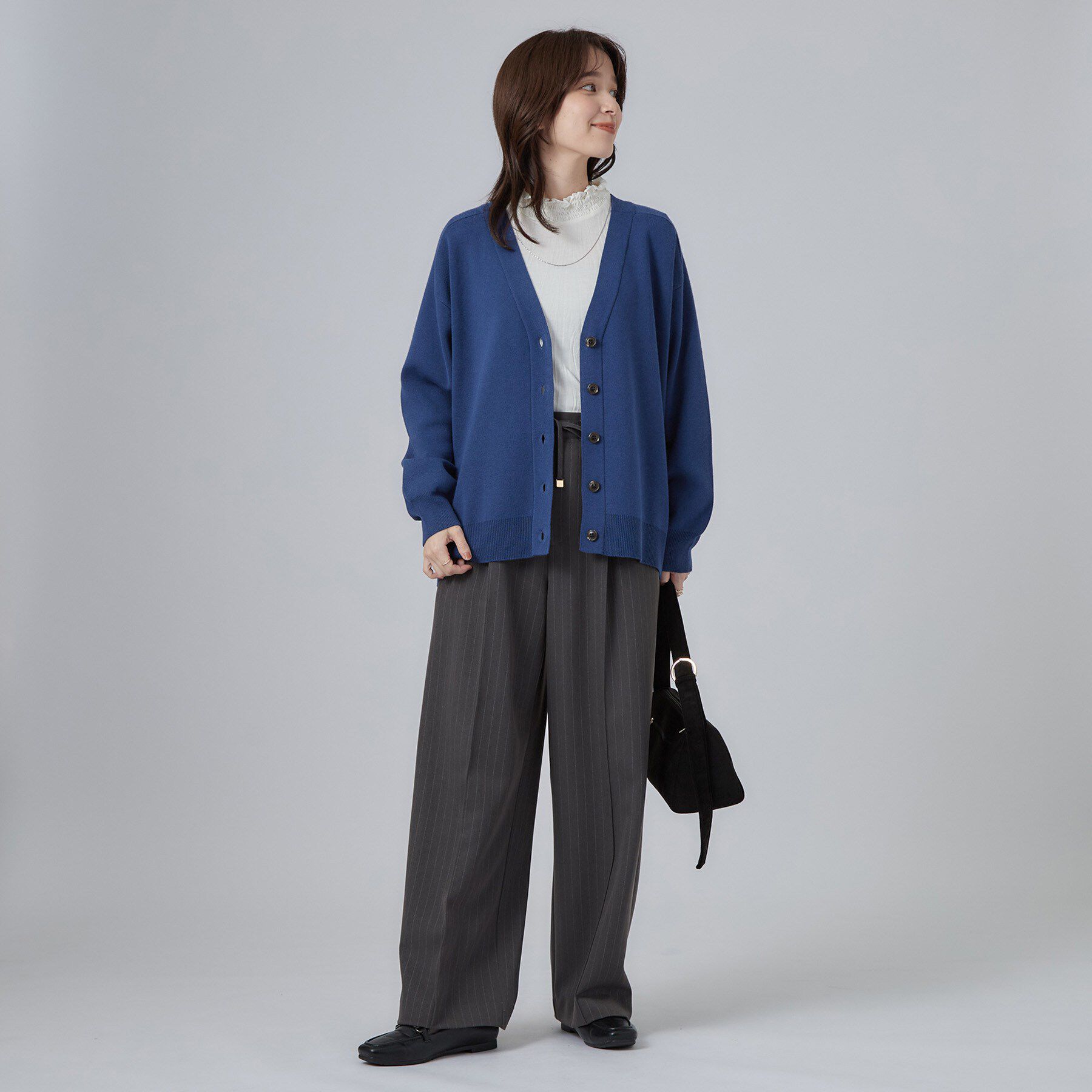 SHOO･LA･RUE「【毛玉レス/S-LL/洗濯機可/体型カバー】Vネックゆったりカーディガン」|カーディガン|