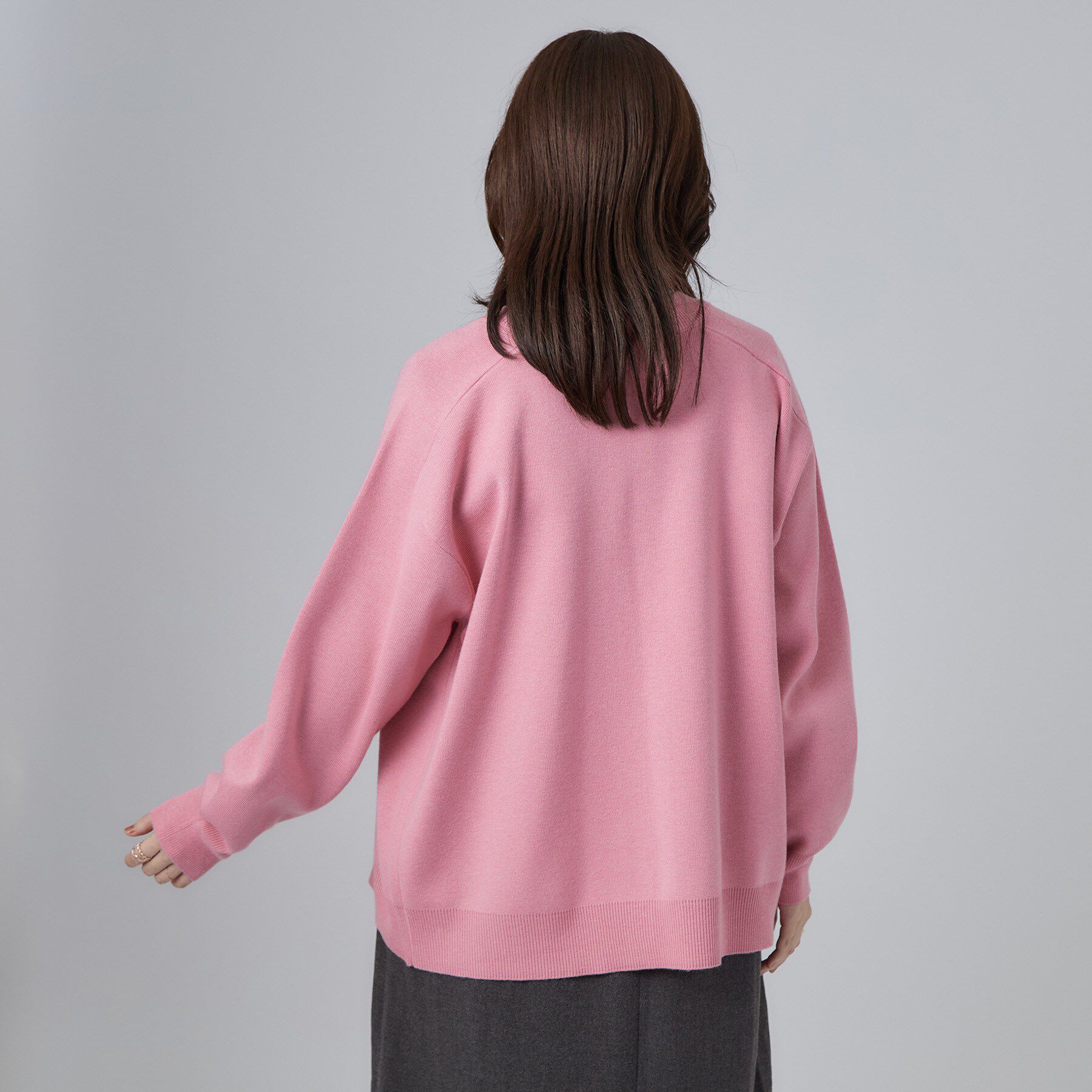 SHOO･LA･RUE「【毛玉レス/S-LL/洗濯機可/体型カバー】Vネックゆったりカーディガン」|カーディガン|