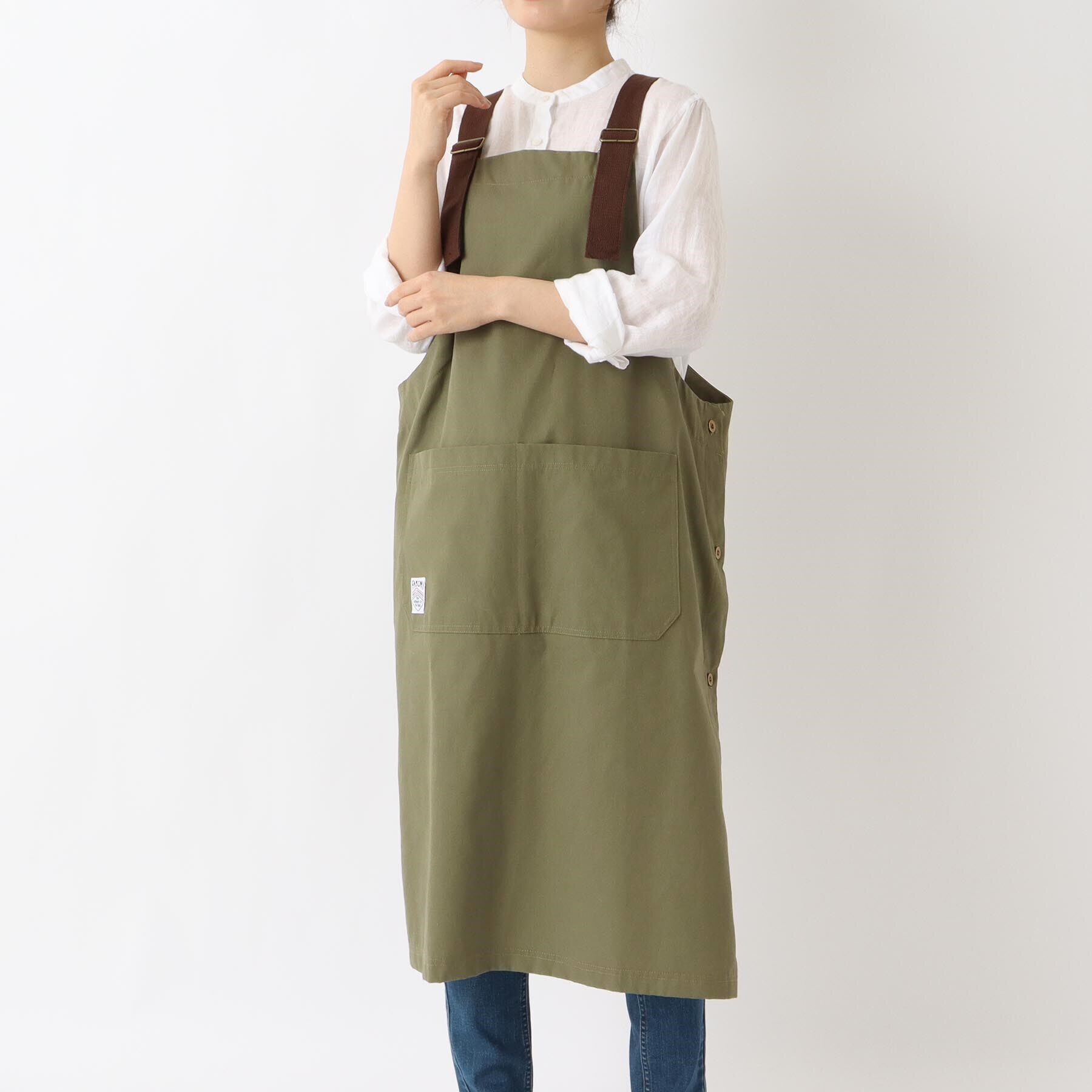 212 KITCHEN STORE「カバーオールロングエプロン カーキ ＜FABORI ファボリ＞」|食器・キッチングッズ|その他