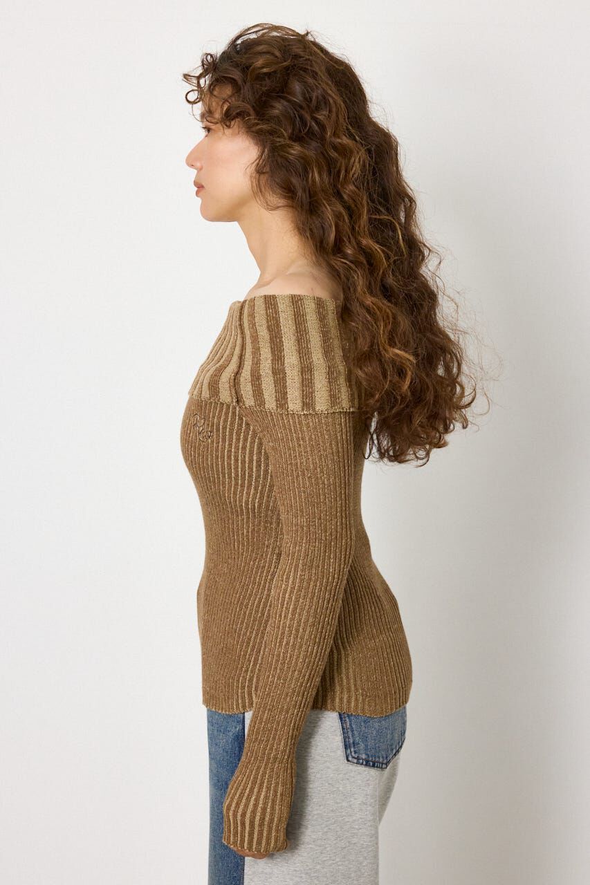 RODEO CROWNS「オフショルリブニットトップス」|ニット・セーター|