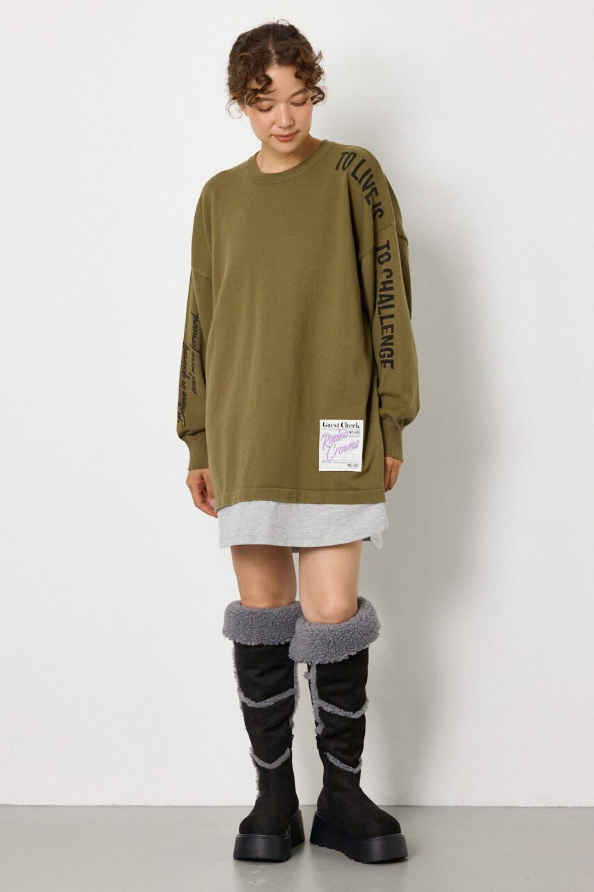 RODEO CROWNS「フェイクレイヤードニットワンピース」|ワンピース|