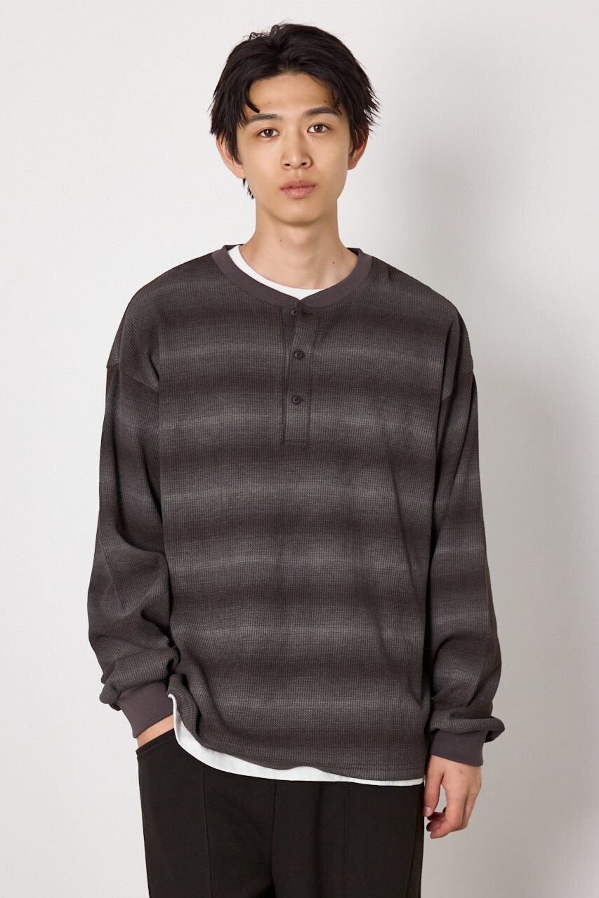 RODEO CROWNS「ヘイズボーダーヘンリーネックトップス」|Tシャツ・カットソー|BRN
