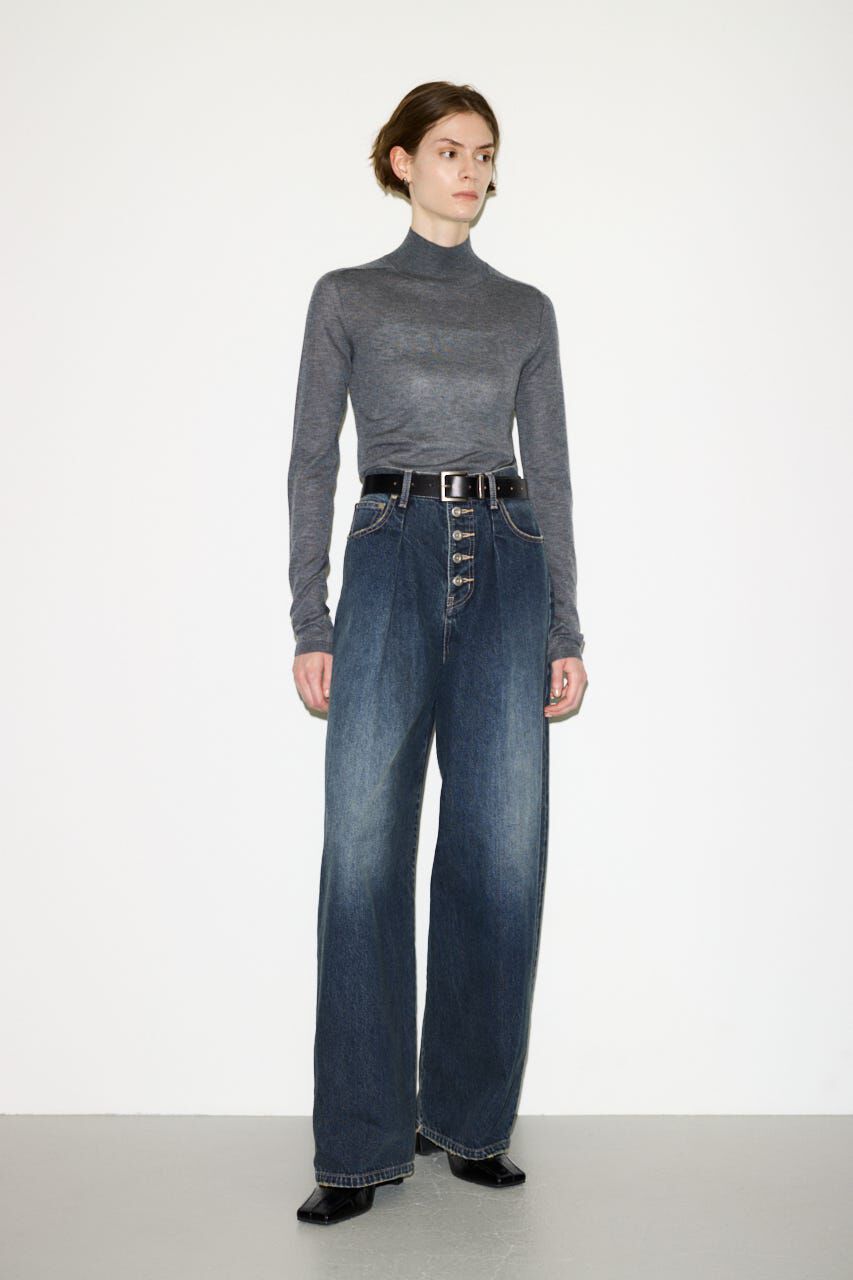 SLY「BUTTONFLY TUCK LOOSE PT-AB」|デニム|