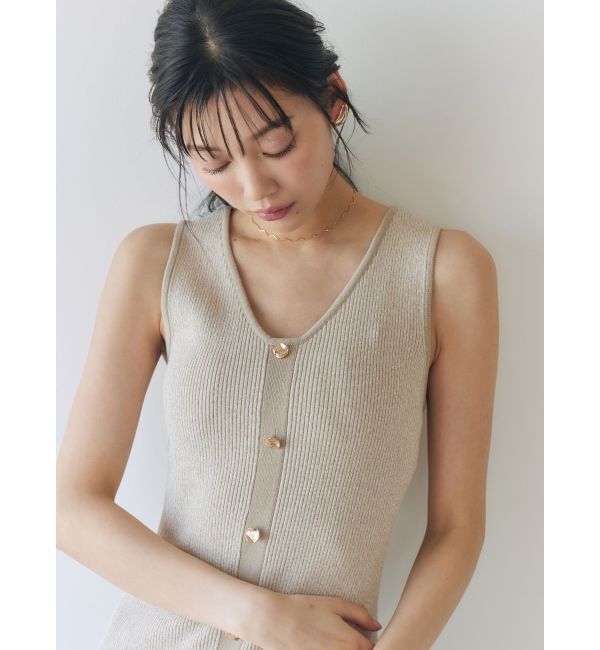 LAGUNAMOON「フロントボタンメランジニットワンピース」|ワンピース|