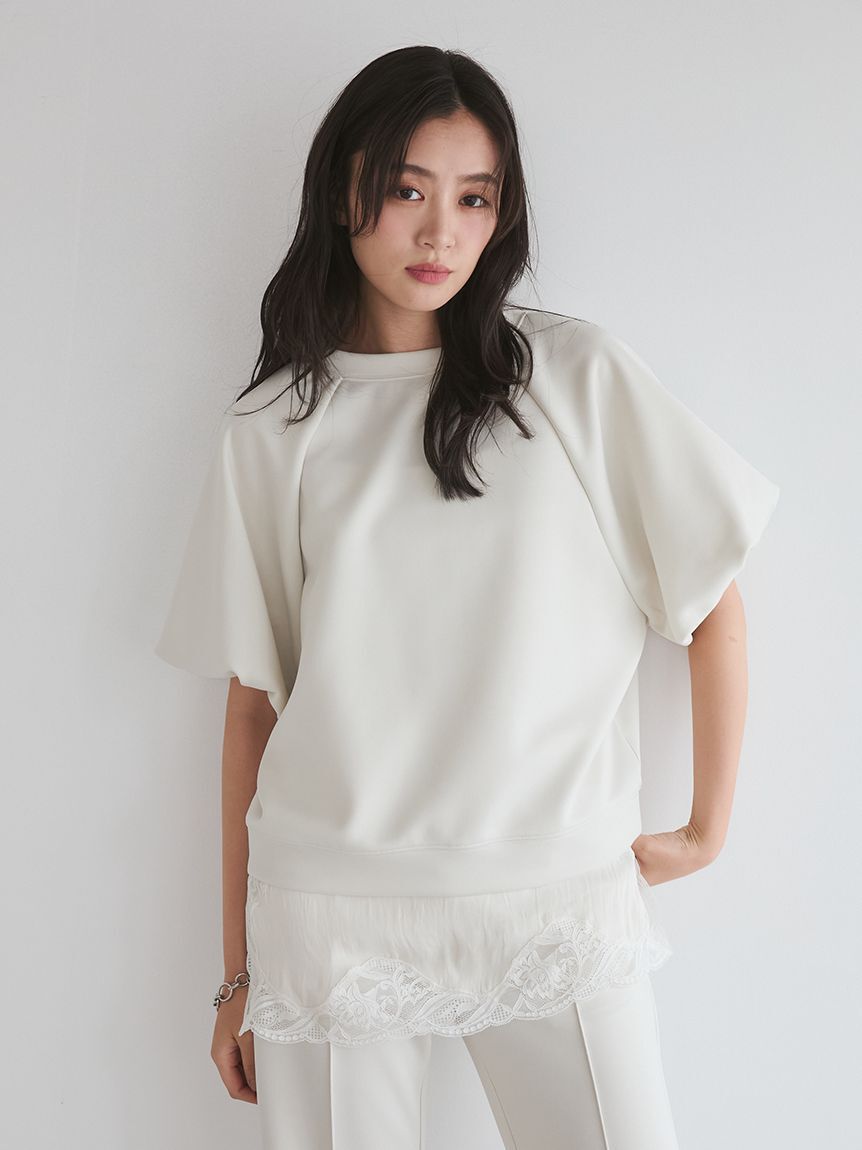 Mila Owen「シルキータッチレースレイヤードトップス」|Tシャツ・カットソー|