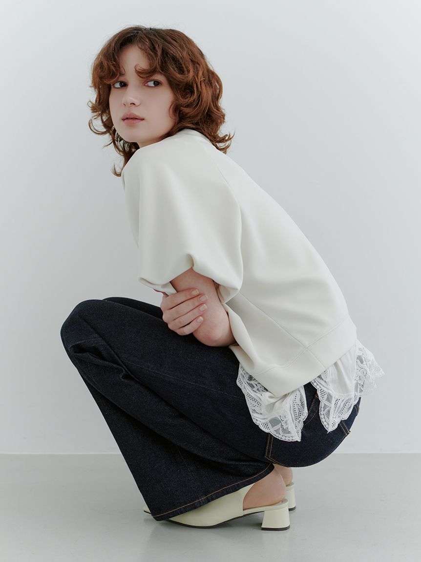 Mila Owen「シルキータッチレースレイヤードトップス」|Tシャツ・カットソー|