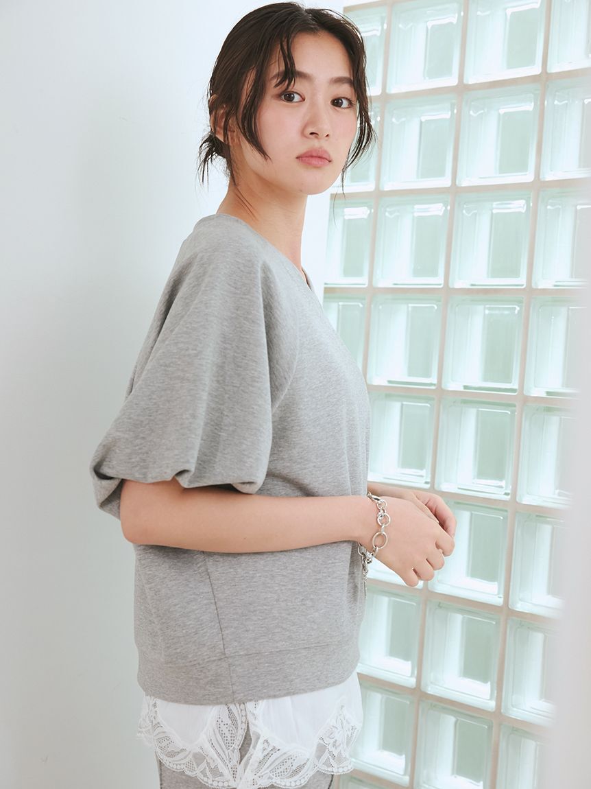 Mila Owen「シルキータッチレースレイヤードトップス」|Tシャツ・カットソー|