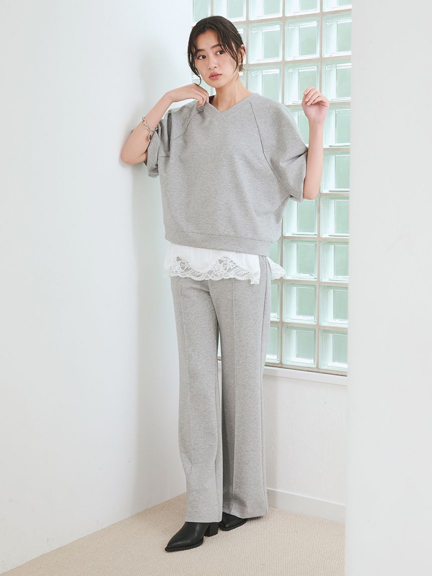 Mila Owen「シルキータッチレースレイヤードトップス」|Tシャツ・カットソー|