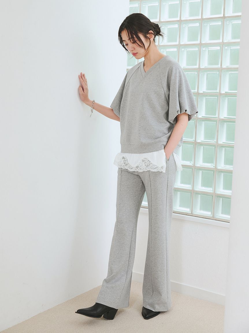 Mila Owen「シルキータッチレースレイヤードトップス」|Tシャツ・カットソー|