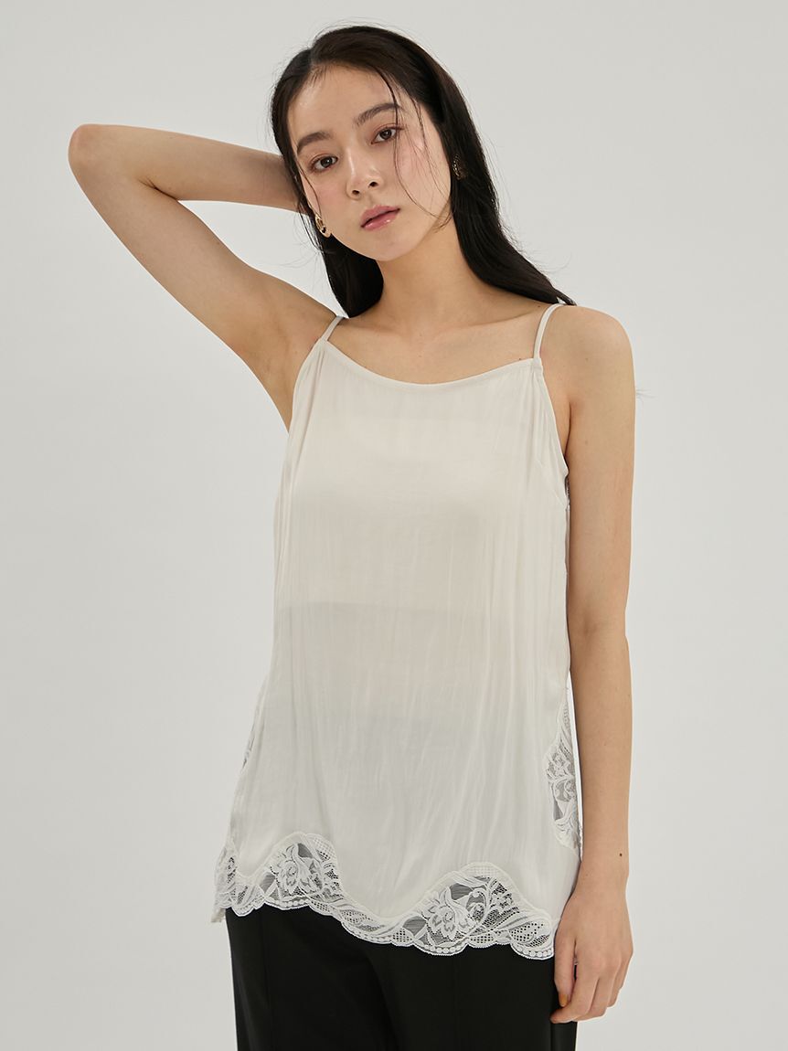 Mila Owen「シルキータッチレースレイヤードトップス」|Tシャツ・カットソー|