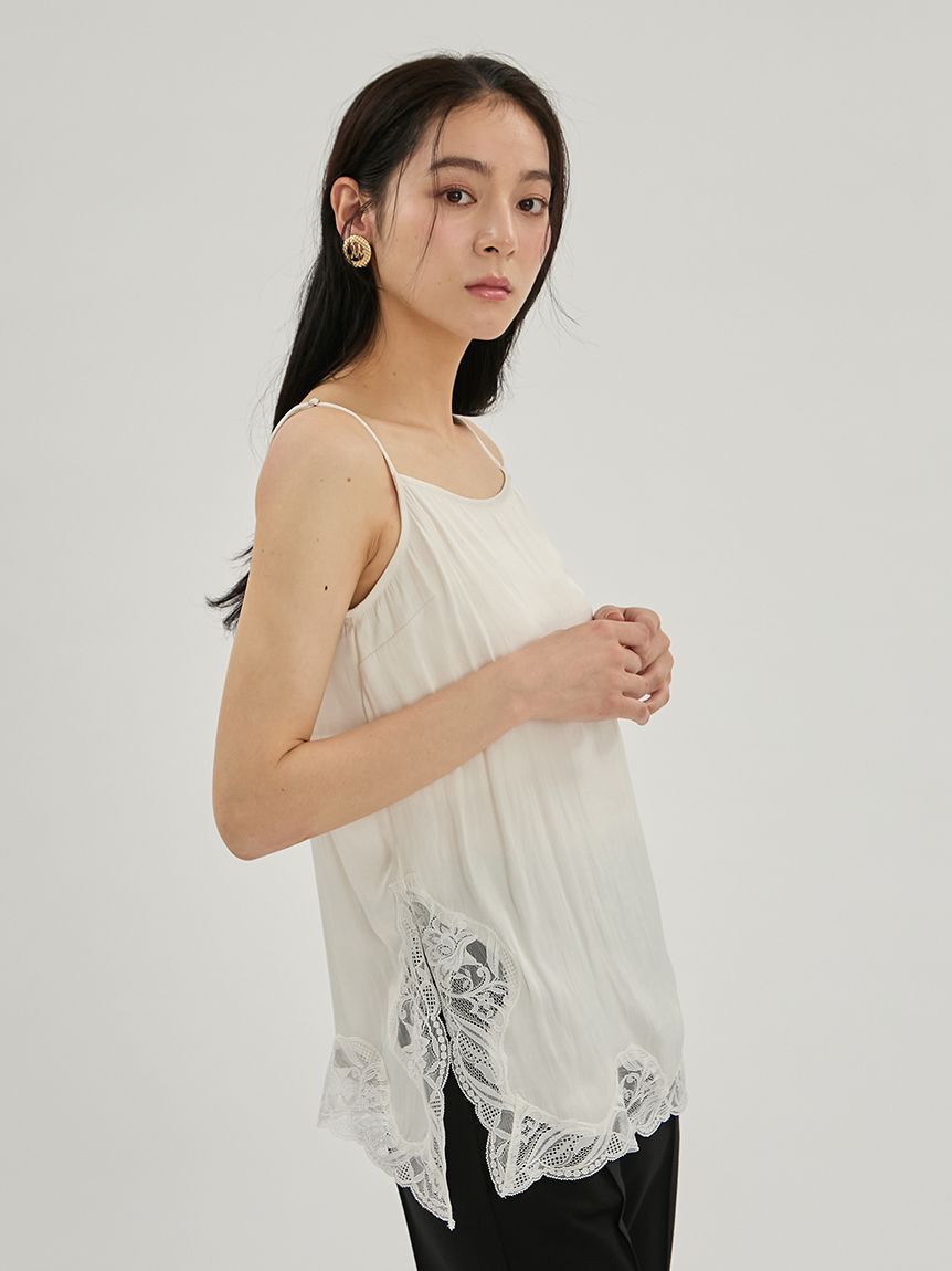 Mila Owen「シルキータッチレースレイヤードトップス」|Tシャツ・カットソー|