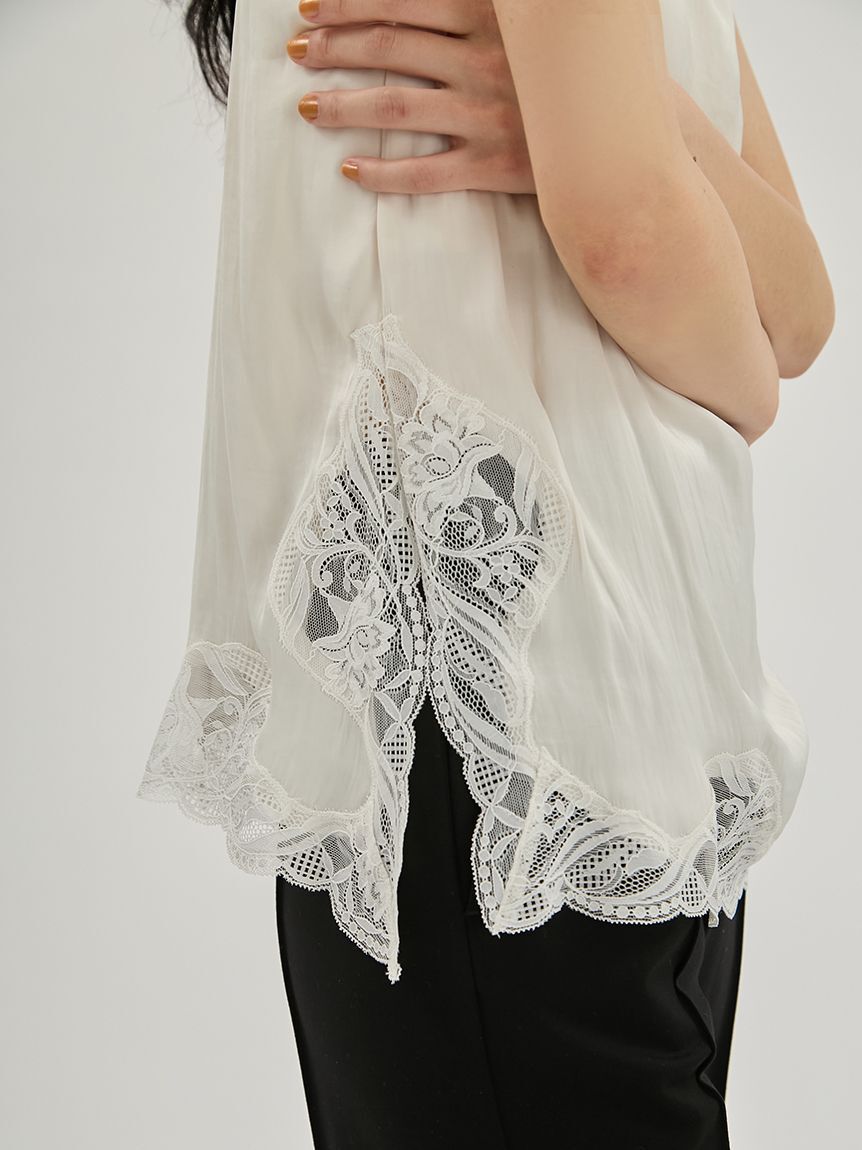 Mila Owen「シルキータッチレースレイヤードトップス」|Tシャツ・カットソー|