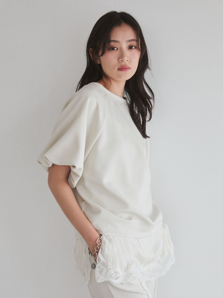 Mila Owen「シルキータッチレースレイヤードトップス」|Tシャツ・カットソー|