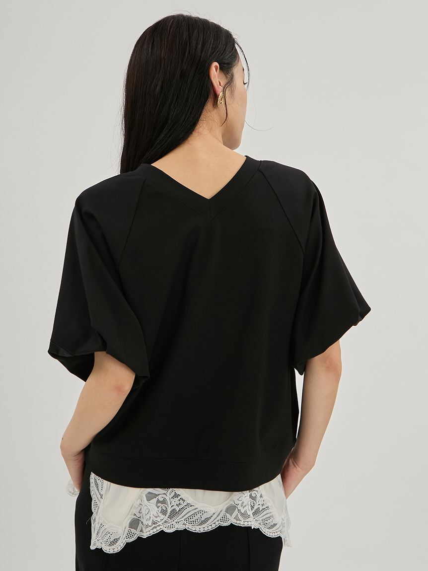 Mila Owen「シルキータッチレースレイヤードトップス」|Tシャツ・カットソー|